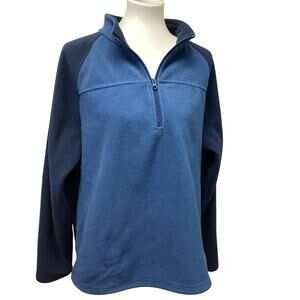 Cabela's Mens Large Half Zip Polyester Fleece Long Sleeve Pullover w Hem Cords